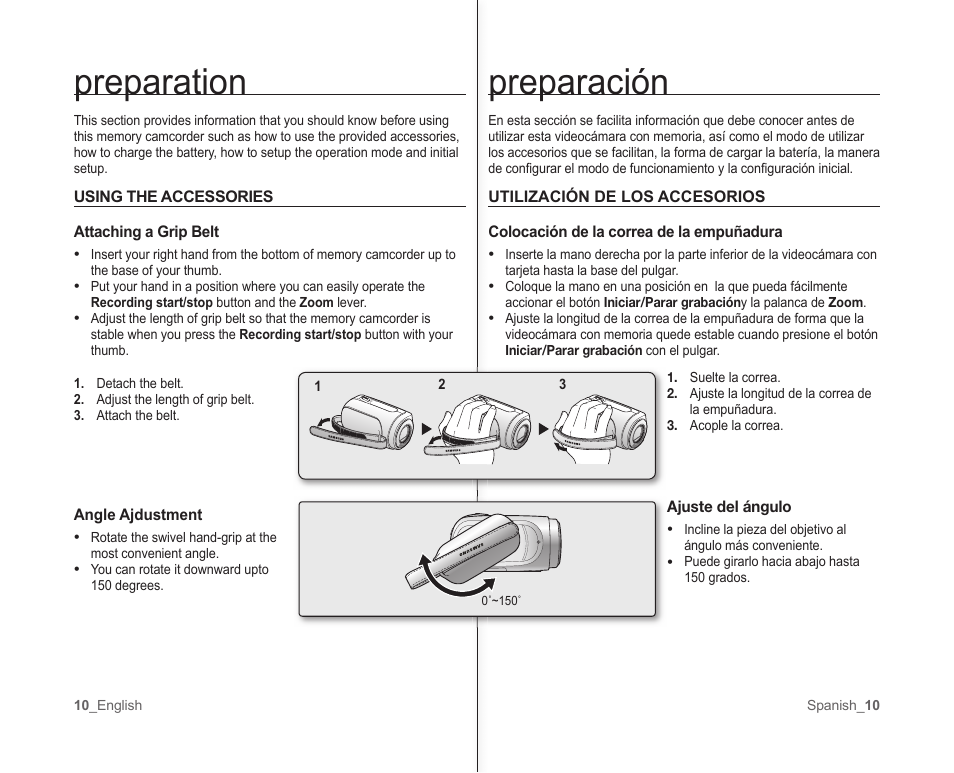 Preparación, Preparation | Samsung SC-MX10A-XAP User Manual | Page 16 / 101