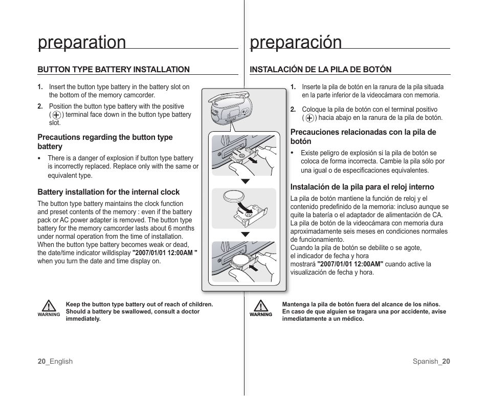 Preparación, Preparation | Samsung SC-MX10A-XAP User Manual | Page 26 / 101