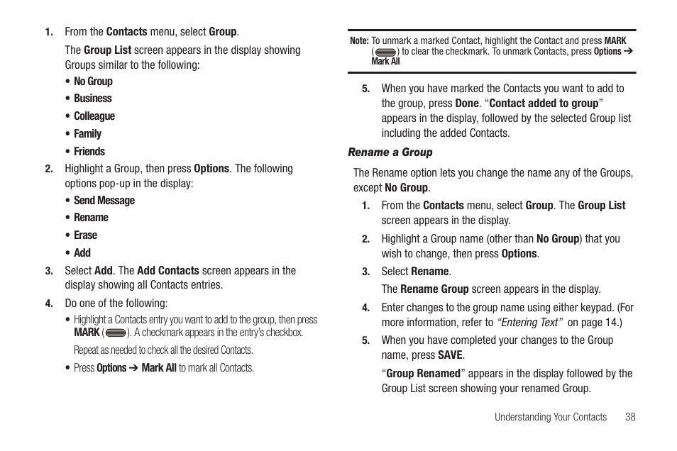 Rename a group | Samsung SEC-R350WRAMTR User Manual | Page 41 / 141