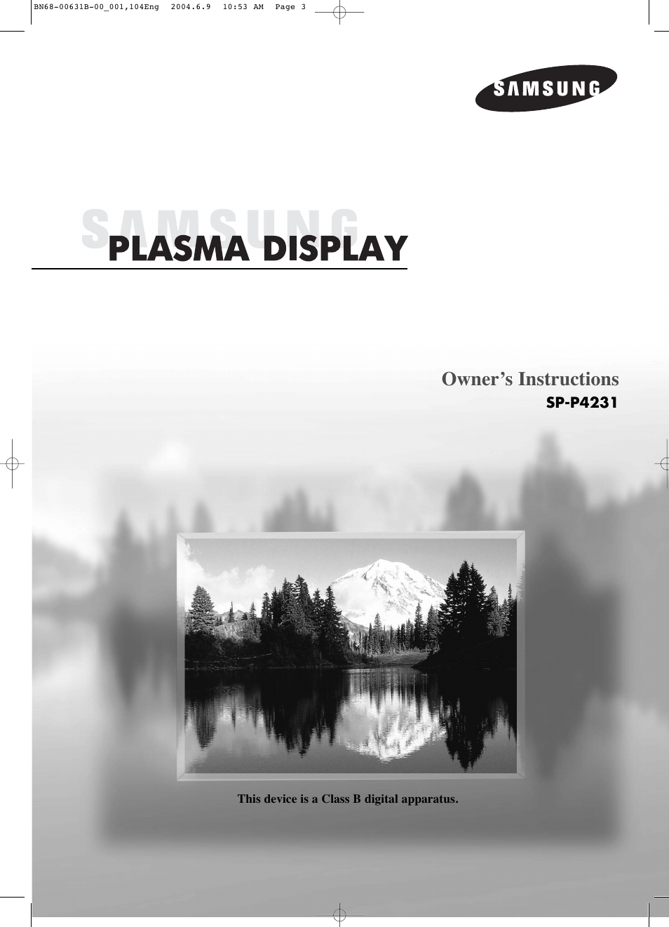 Samsung SPP4231X-XAP User Manual | 104 pages