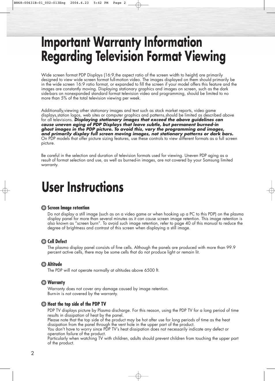 Samsung SPP4231X-XAP User Manual | Page 2 / 104