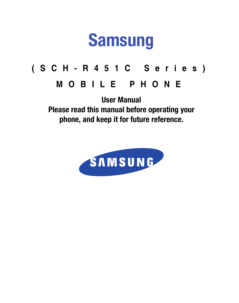 Samsung SEC-R451ZKGSTT User Manual | 66 pages