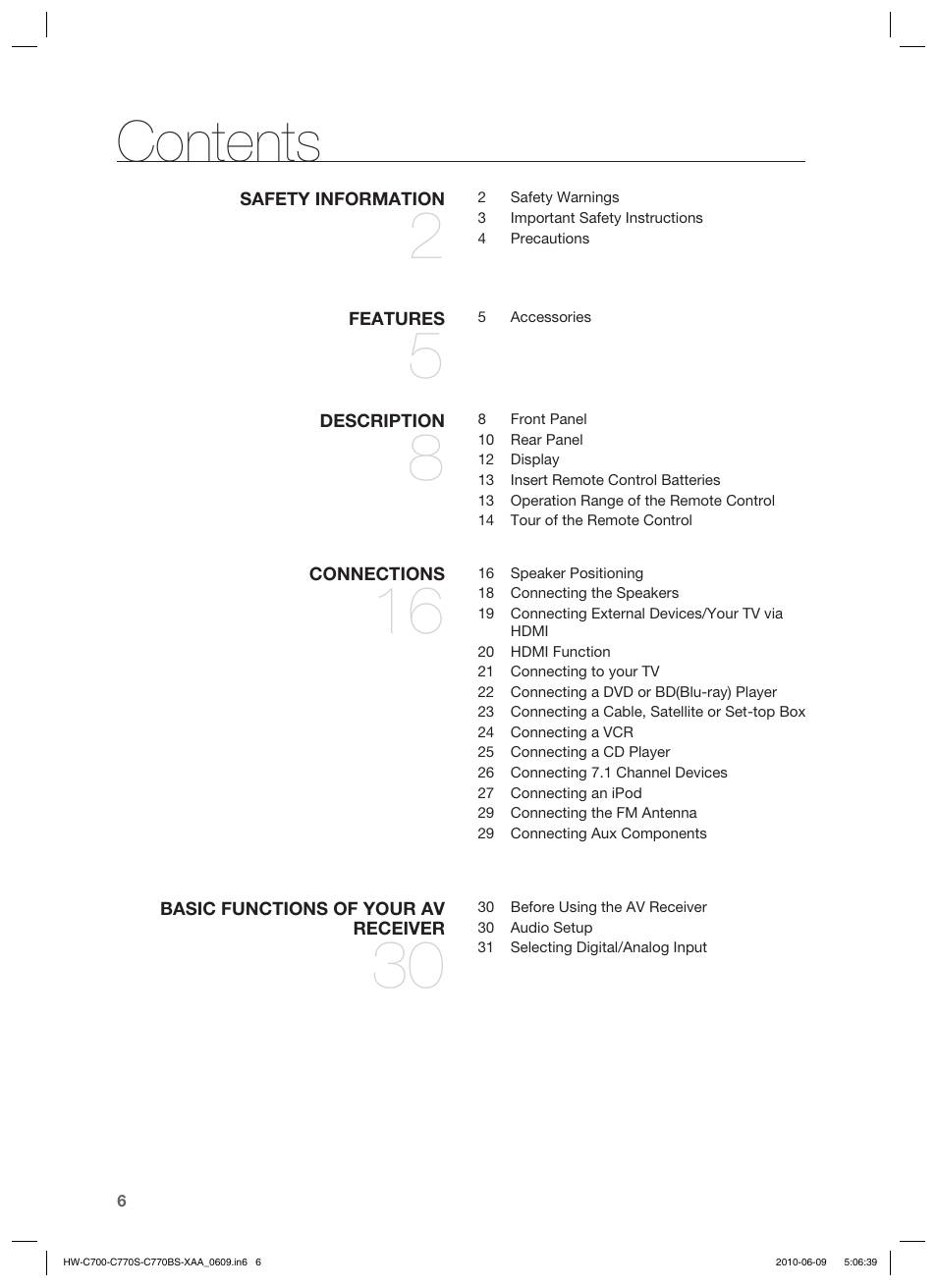 Samsung HW-C700B-XAA User Manual | Page 6 / 62