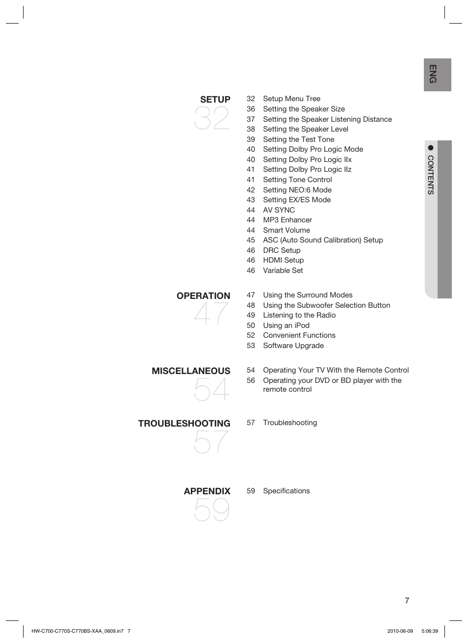 Samsung HW-C700B-XAA User Manual | Page 7 / 62