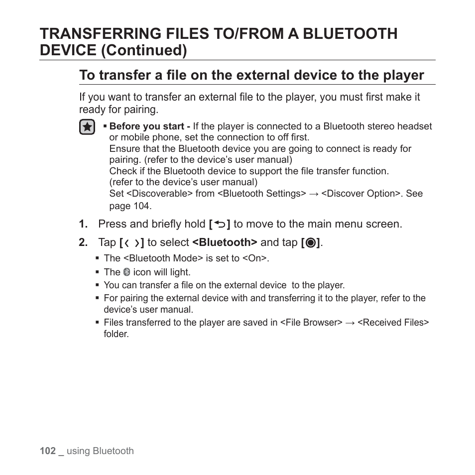 Samsung YP-T10JAGY-XAA User Manual | Page 102 / 121