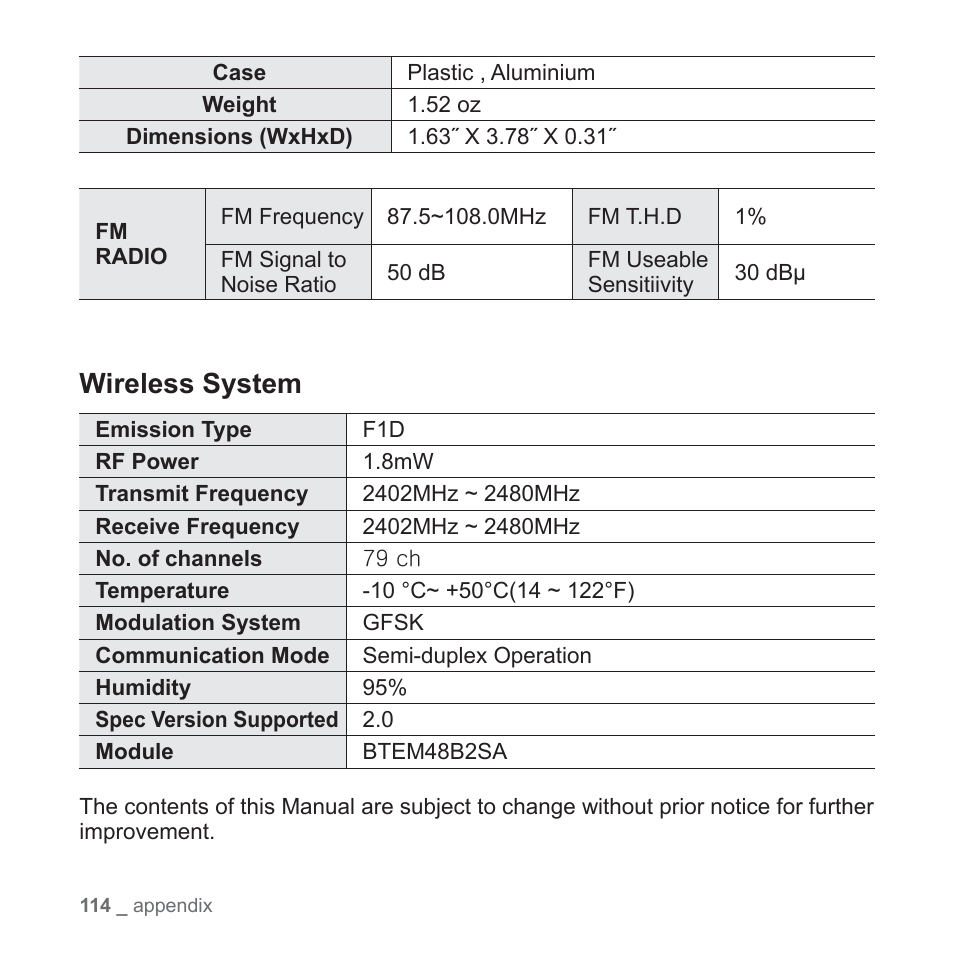 Wireless system | Samsung YP-T10JAGY-XAA User Manual | Page 114 / 121