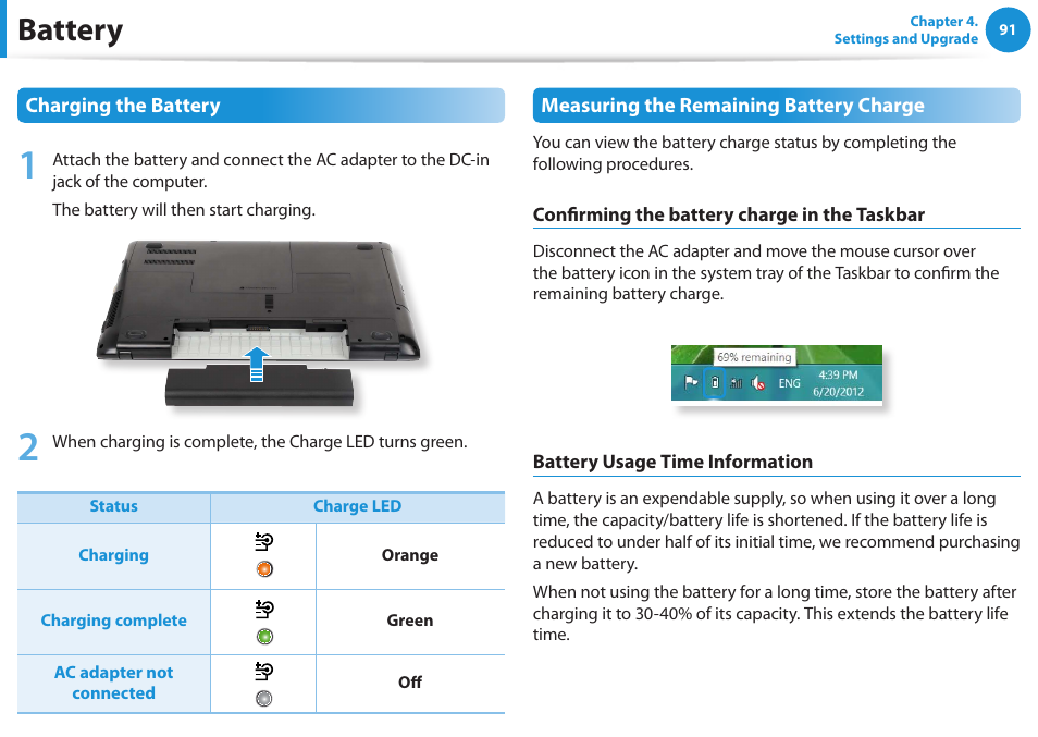 Battery | Samsung NP300E5E-A01US User Manual | Page 92 / 140