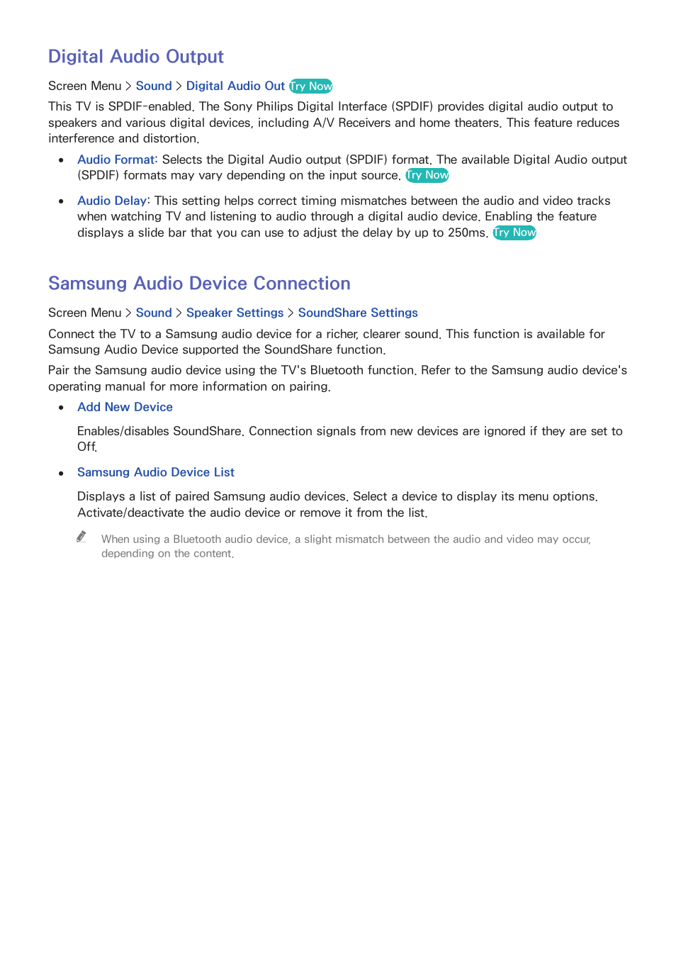 107 digital audio output, 107 samsung audio device connection, Digital audio output | Samsung audio device connection | Samsung UN85S9VFXZA User Manual | Page 114 / 193