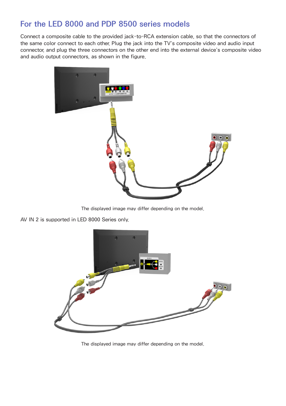 For the led 8000 and pdp 8500 series models | Samsung UN85S9VFXZA User Manual | Page 18 / 193