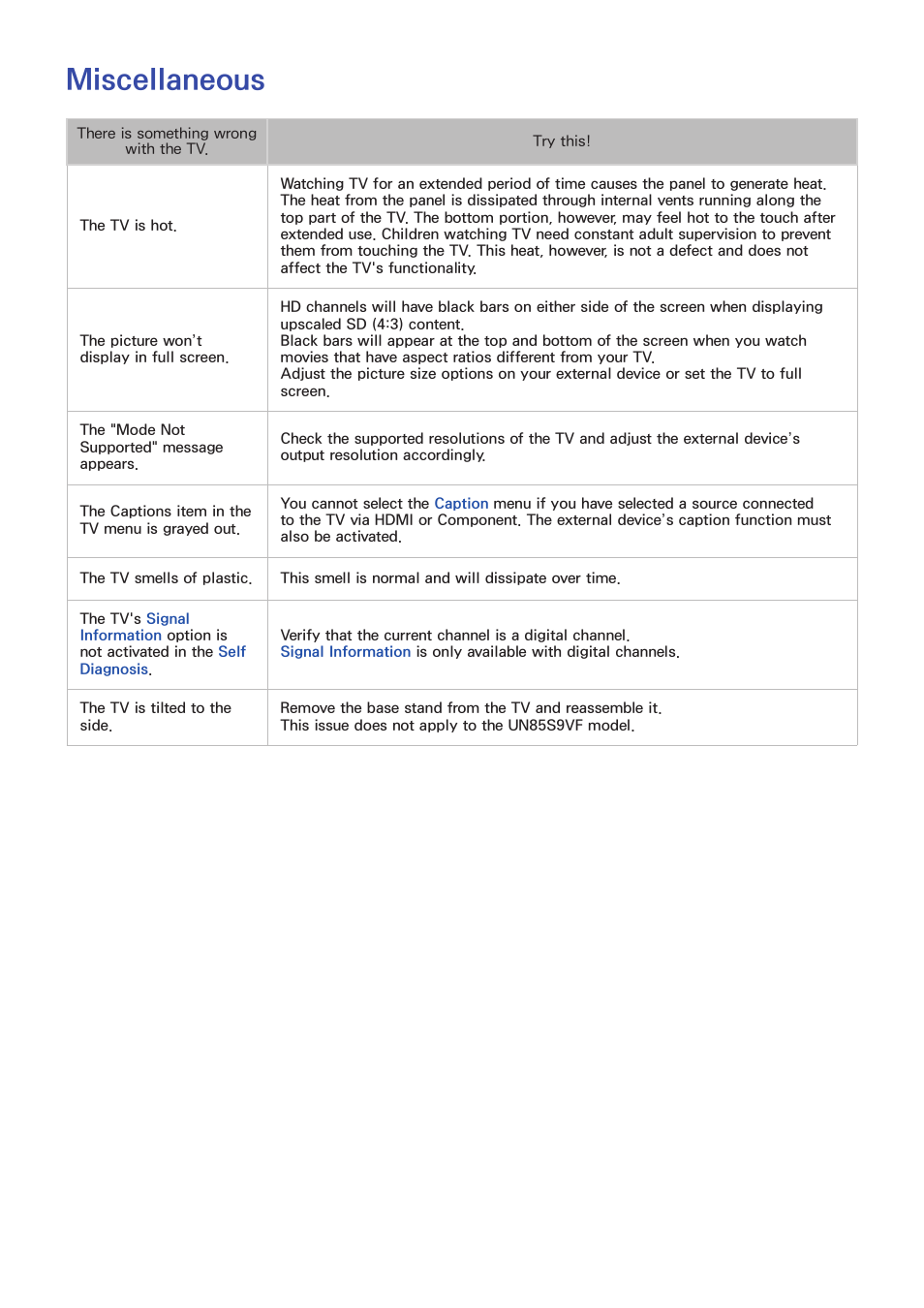 Miscellaneous | Samsung UN85S9VFXZA User Manual | Page 184 / 193