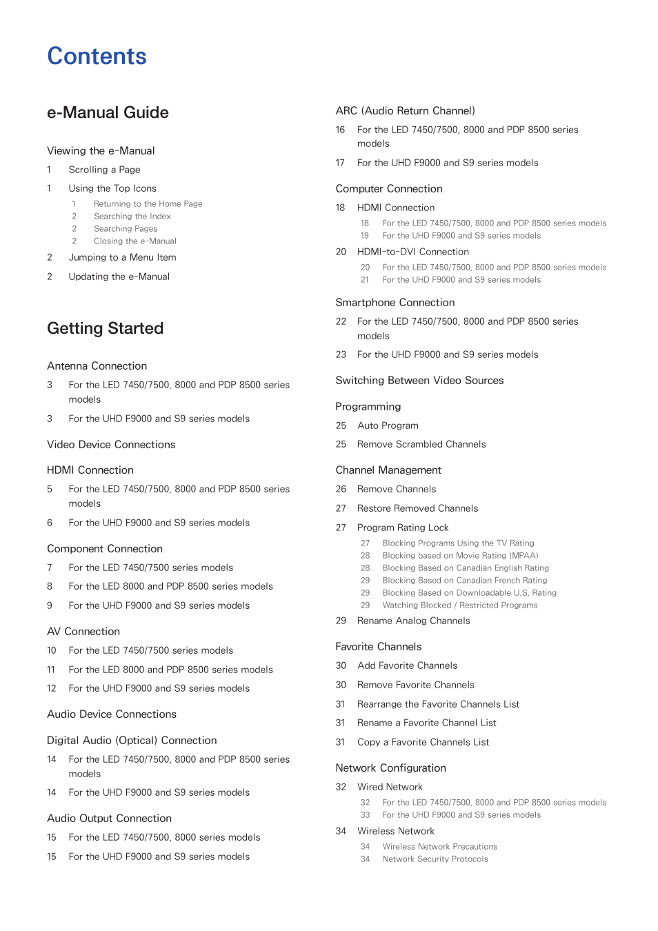 Samsung UN85S9VFXZA User Manual | Page 2 / 193