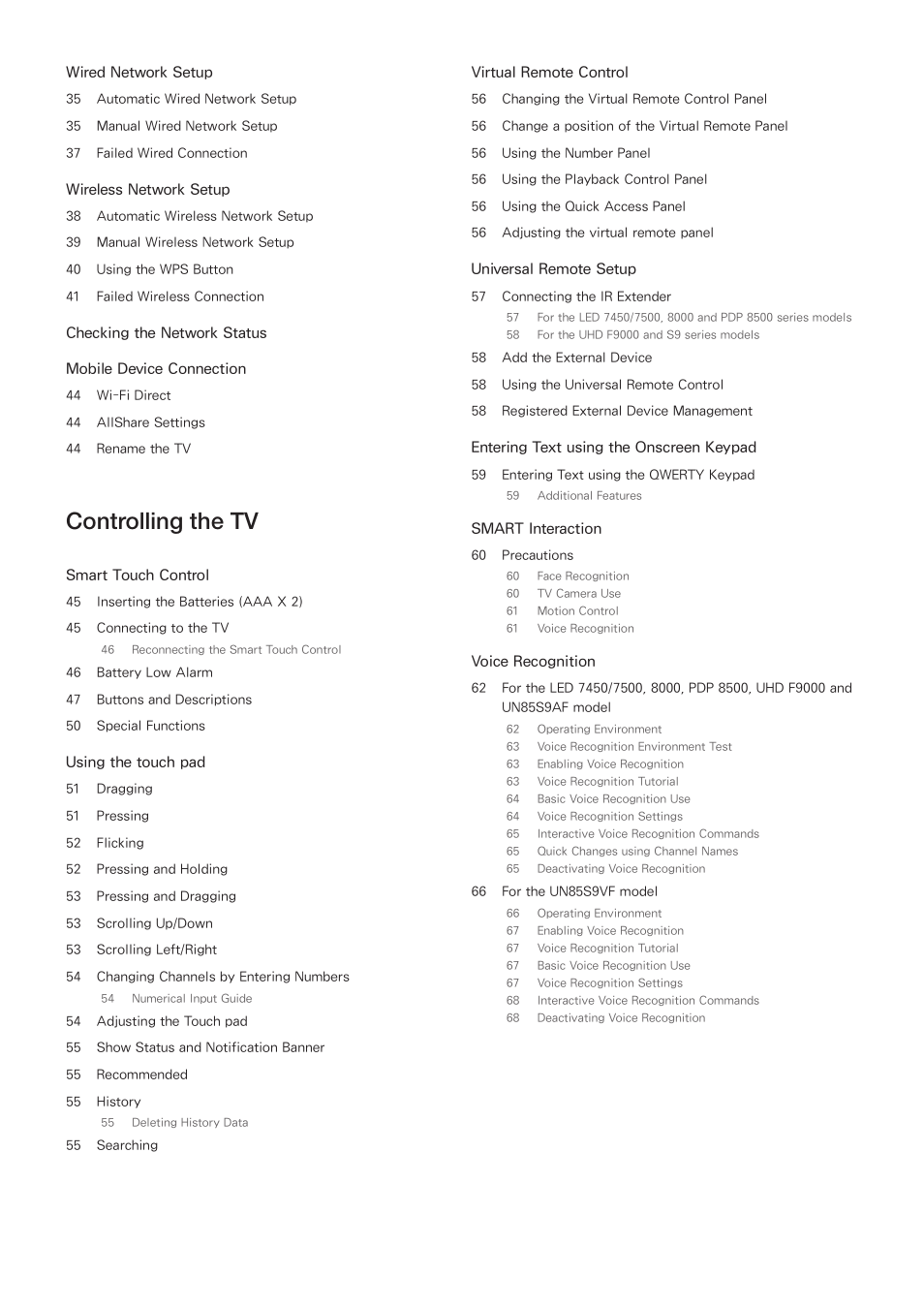 Controlling the tv, Ii iii | Samsung UN85S9VFXZA User Manual | Page 3 / 193