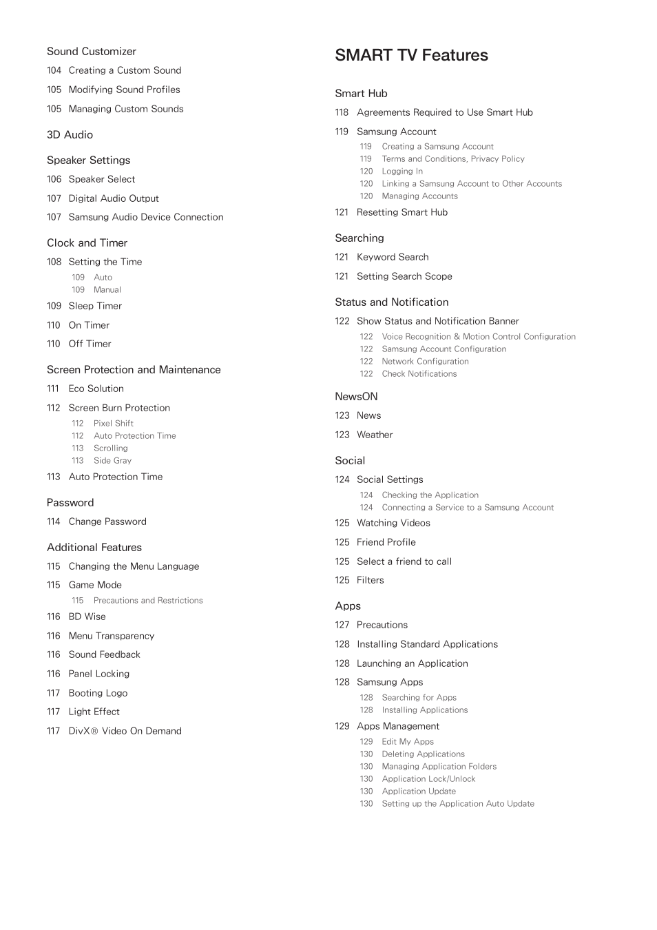Smart tv features, Iv v | Samsung UN85S9VFXZA User Manual | Page 5 / 193