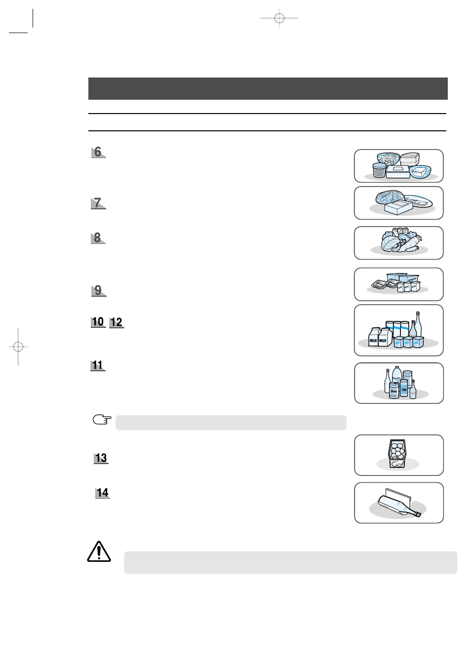 Food storage guide, Chilled food storage in refrigerator | Samsung RS2533SW-XAA User Manual | Page 10 / 32