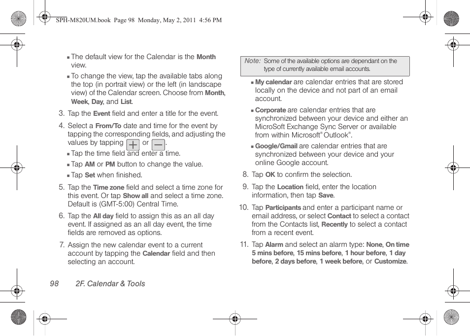 Samsung SPH-M820ZKABST User Manual | Page 112 / 225