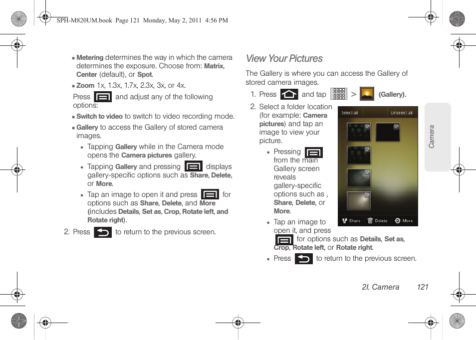 View your pictures | Samsung SPH-M820ZKABST User Manual | Page 135 / 225