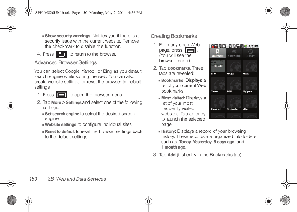 Samsung SPH-M820ZKABST User Manual | Page 164 / 225