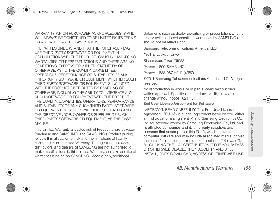 Samsung SPH-M820ZKABST User Manual | Page 208 / 225