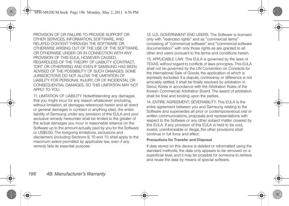 Samsung SPH-M820ZKABST User Manual | Page 211 / 225