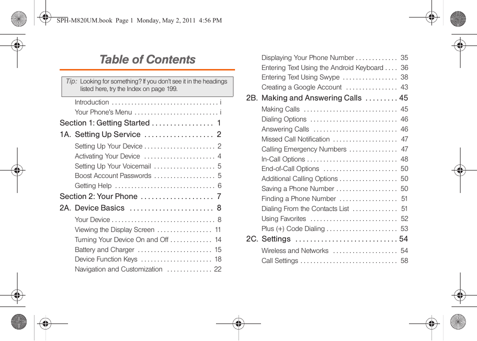 Samsung SPH-M820ZKABST User Manual | Page 3 / 225