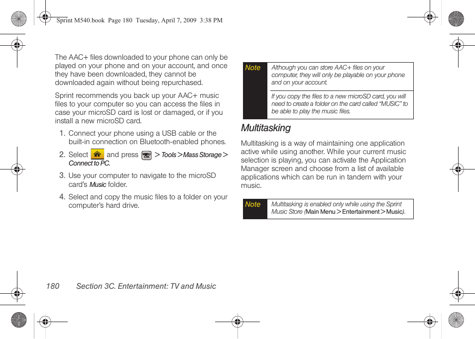 Multitasking | Samsung SPH-M540ZPASPR User Manual | Page 196 / 231