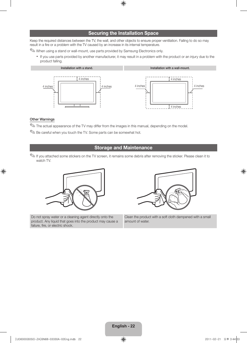 Samsung UN32D6000SFXZA User Manual | Page 22 / 25