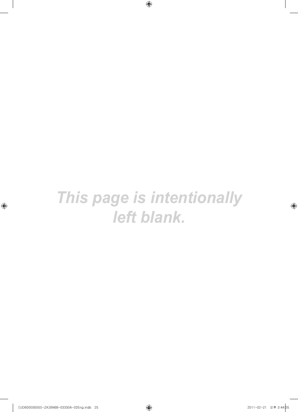 This page is intentionally left blank | Samsung UN32D6000SFXZA User Manual | Page 25 / 25