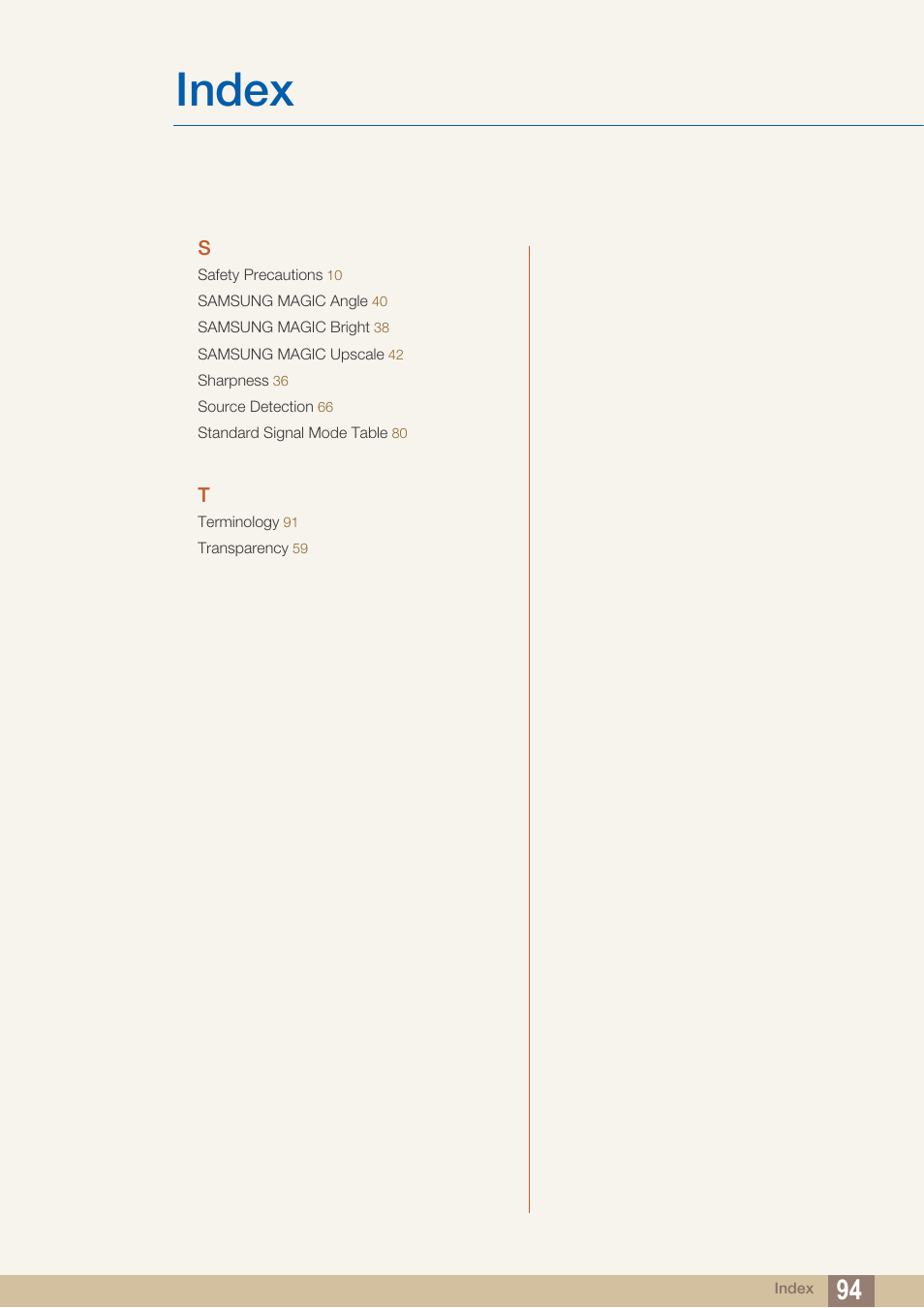 Index | Samsung LS27D390HS-ZA User Manual | Page 94 / 94