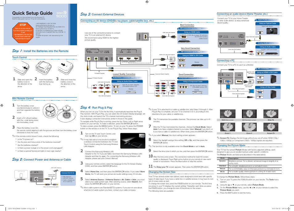 Samsung UN55C9000ZFXZA User Manual | 2 pages