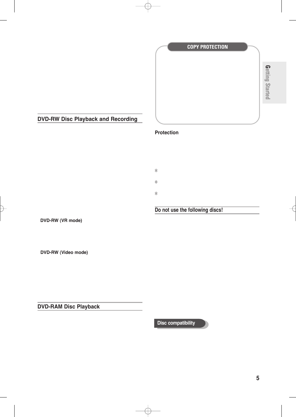 Getting started english - 5 | Samsung DVD-R135-XAA User Manual | Page 5 / 100