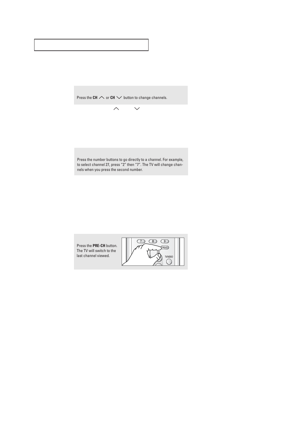 Changing channels, Using the channel buttons, Directly accessing channels | Samsung TXR2735X-XAA User Manual | Page 27 / 62