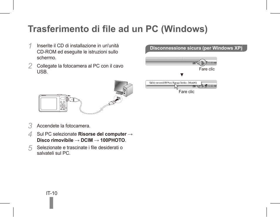 Trasferimento di file ad un pc (windows) | Samsung EC-PL80ZZBPRCA User Manual | Page 40 / 142