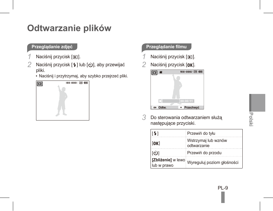 Odtwarzanie plików | Samsung EC-PL80ZZBPRCA User Manual | Page 49 / 142