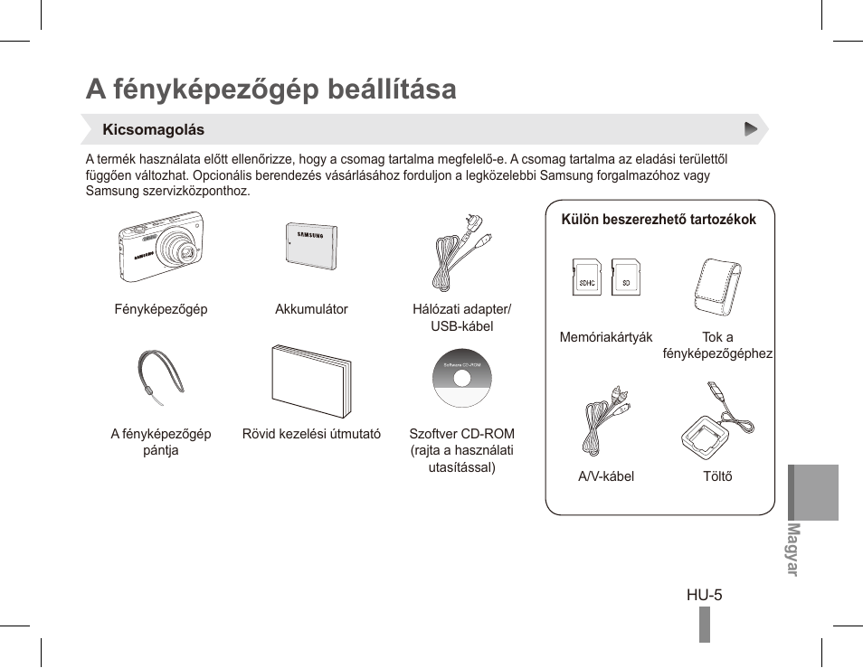 A fényképezőgép beállítása | Samsung EC-PL80ZZBPRCA User Manual | Page 75 / 142