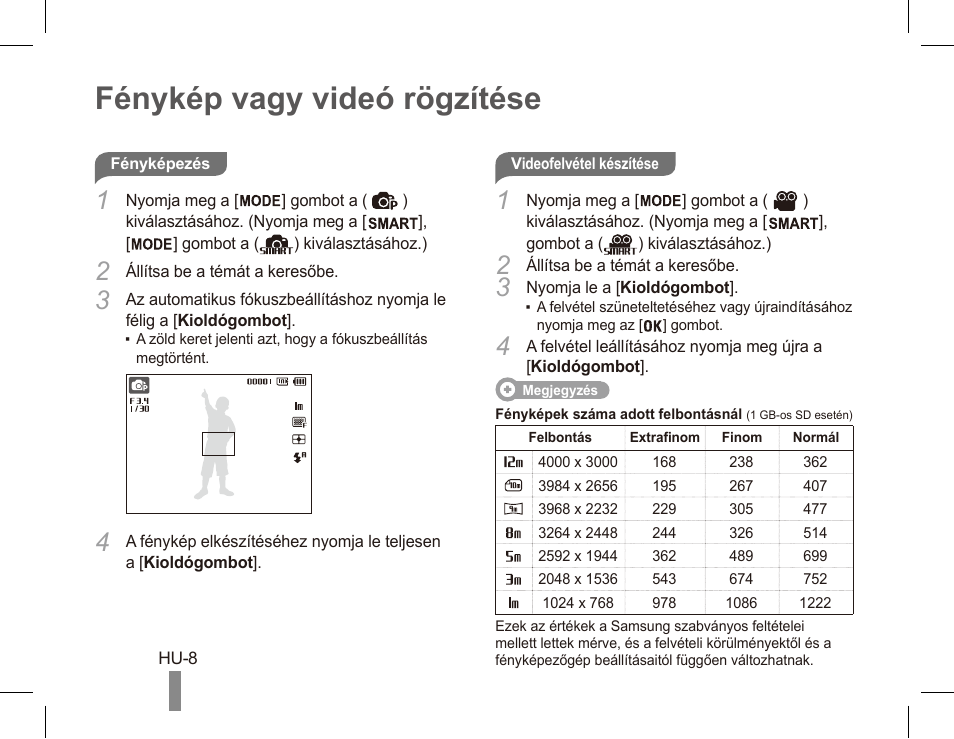 Fénykép vagy videó rögzítése | Samsung EC-PL80ZZBPRCA User Manual | Page 78 / 142