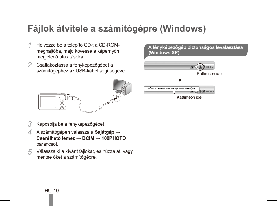 Fájlok átvitele a számítógépre (windows) | Samsung EC-PL80ZZBPRCA User Manual | Page 80 / 142