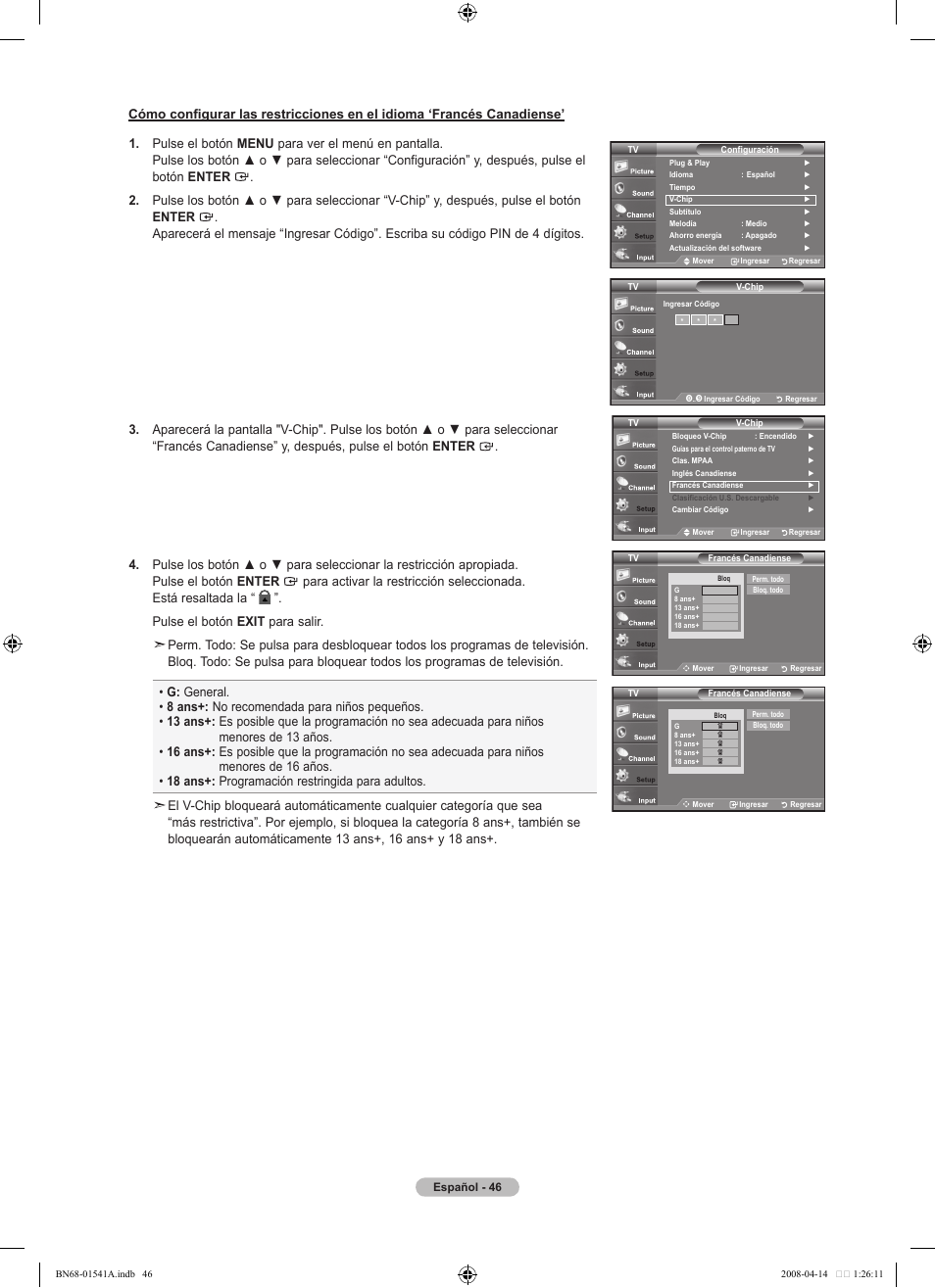 Samsung LN22A650A1DXZA User Manual | Page 108 / 121