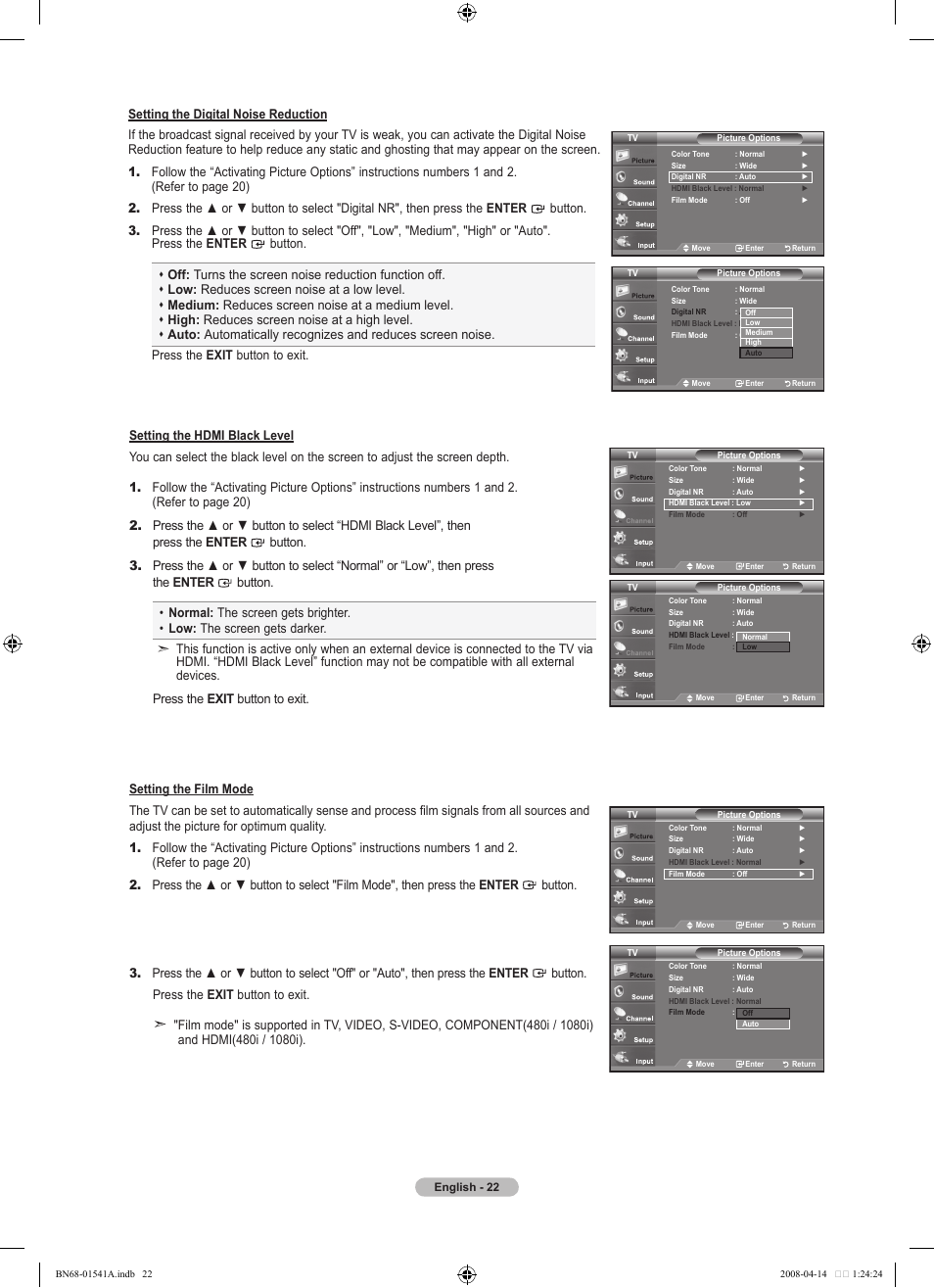 Samsung LN22A650A1DXZA User Manual | Page 24 / 121