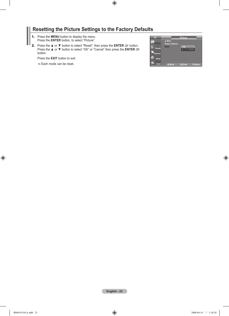 Samsung LN22A650A1DXZA User Manual | Page 25 / 121