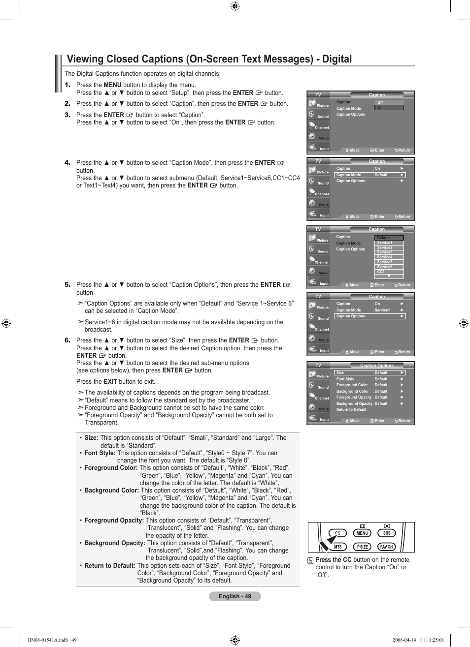 Samsung LN22A650A1DXZA User Manual | Page 51 / 121