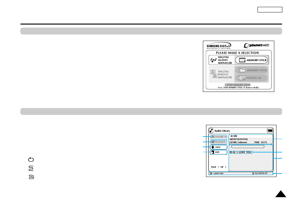Dam (digital audio manager) playback | Samsung DVD-L100A-XAX User Manual | Page 44 / 66