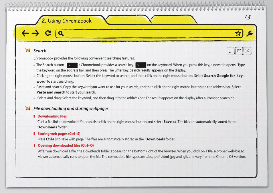 Using chromebook | Samsung XE500C21-H01US User Manual | Page 13 / 41