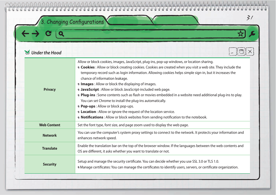 Changing conﬁ gurations | Samsung XE500C21-H01US User Manual | Page 31 / 41