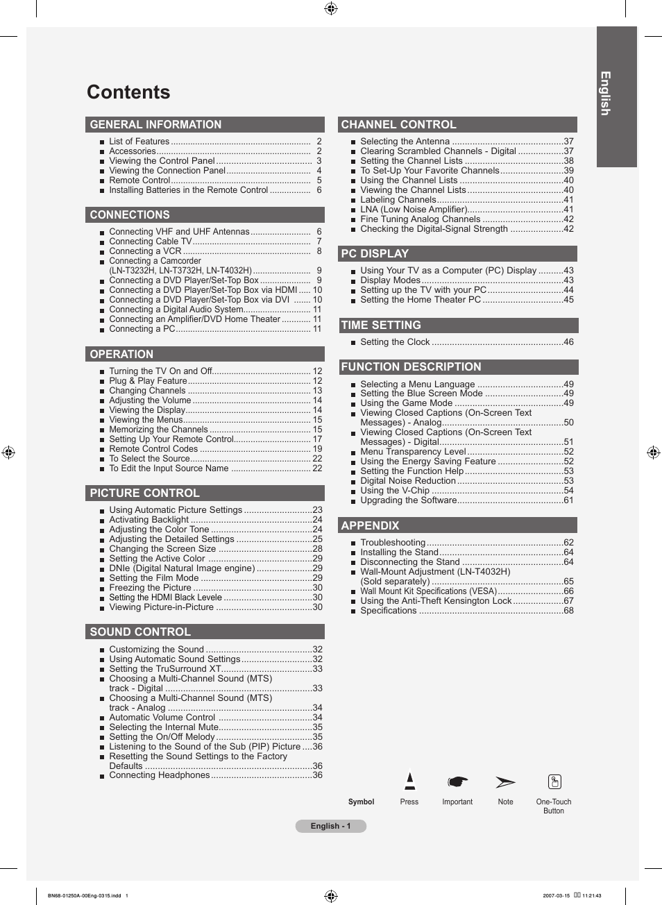 Samsung LNT4032HX-XAA User Manual | Page 3 / 147