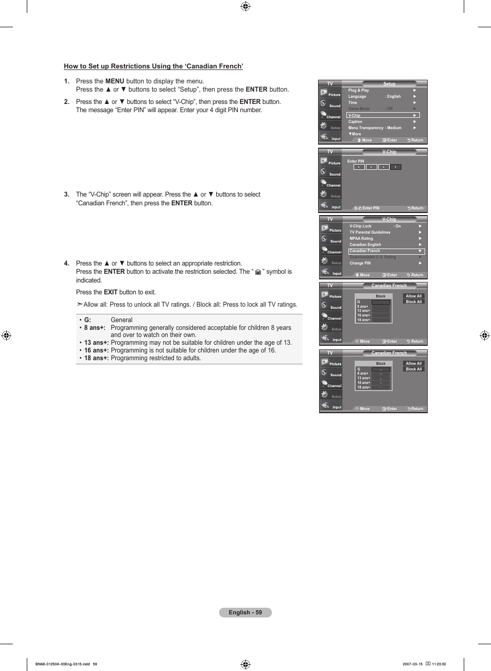 Samsung LNT4032HX-XAA User Manual | Page 61 / 147