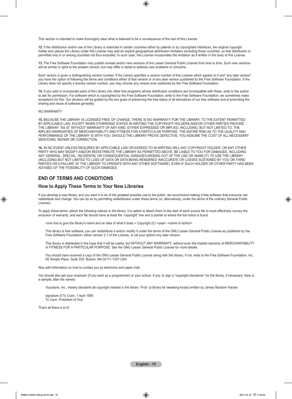 Samsung LNT4032HX-XAA User Manual | Page 77 / 147