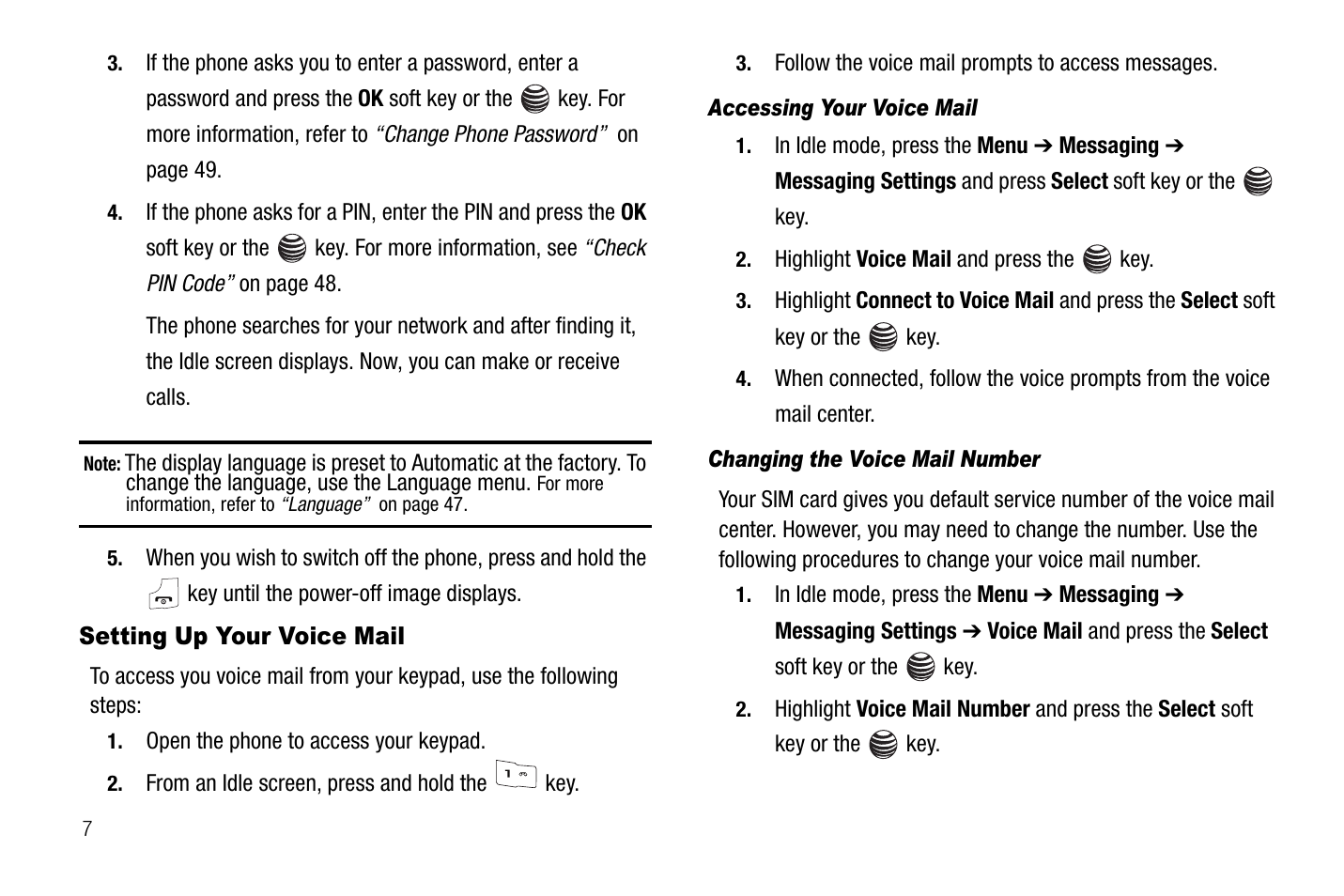 Setting up your voice mail | Samsung SGH-A237RKAATT User Manual | Page 10 / 100