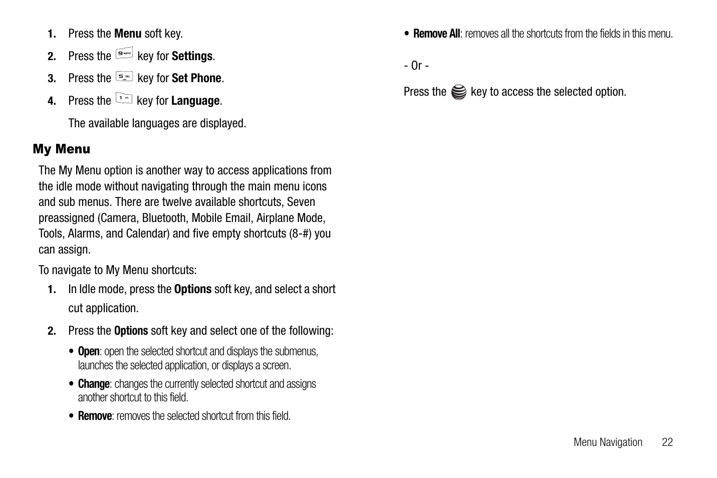 My menu | Samsung SGH-A237RKAATT User Manual | Page 25 / 100