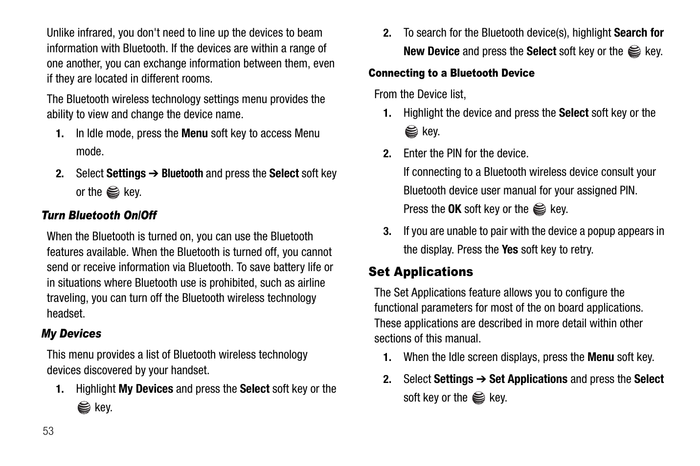 Set applications | Samsung SGH-A237RKAATT User Manual | Page 56 / 100