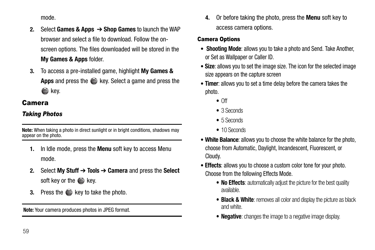 Camera | Samsung SGH-A237RKAATT User Manual | Page 62 / 100